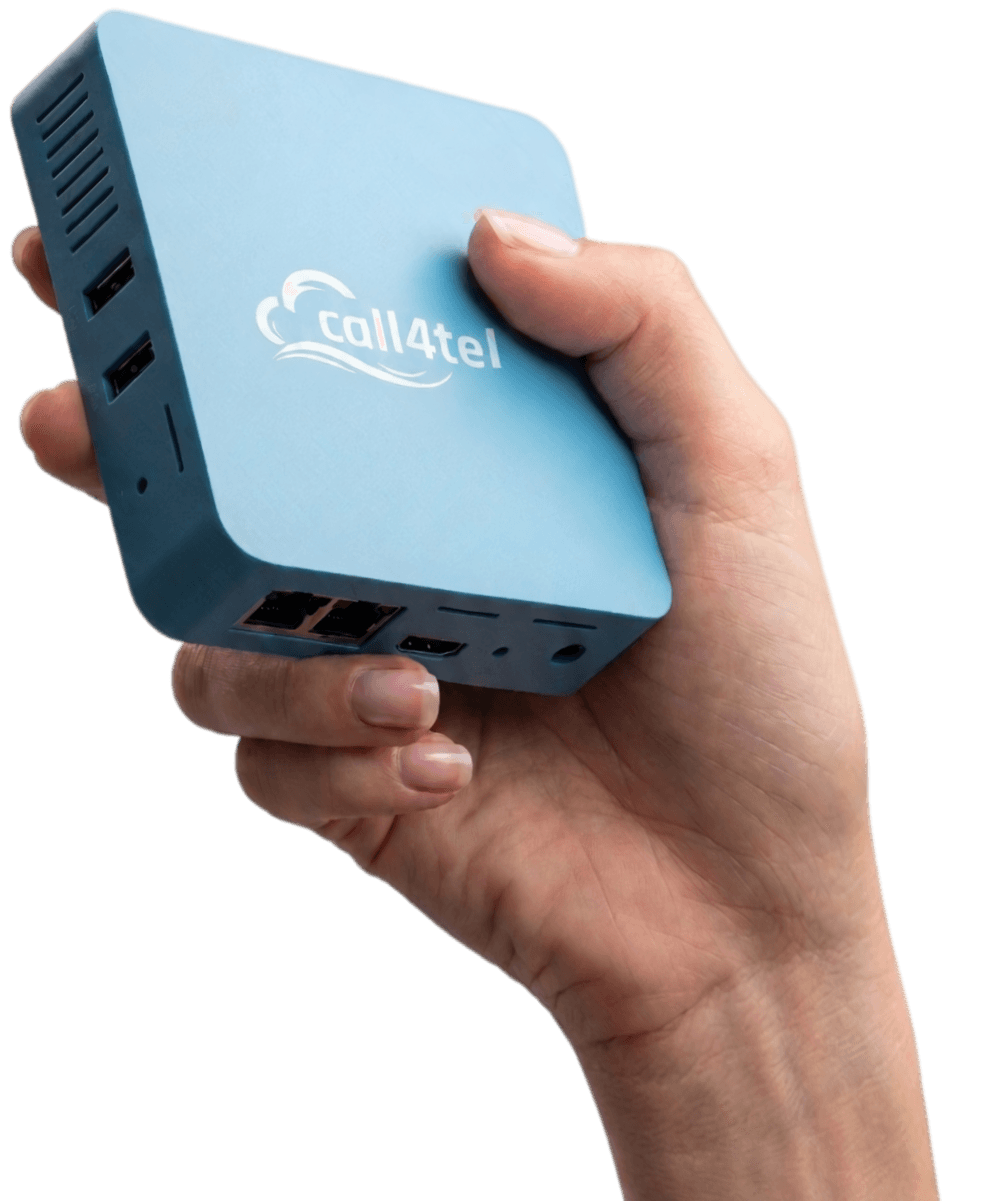 Holding the Call4tel NX32 Lite appliance