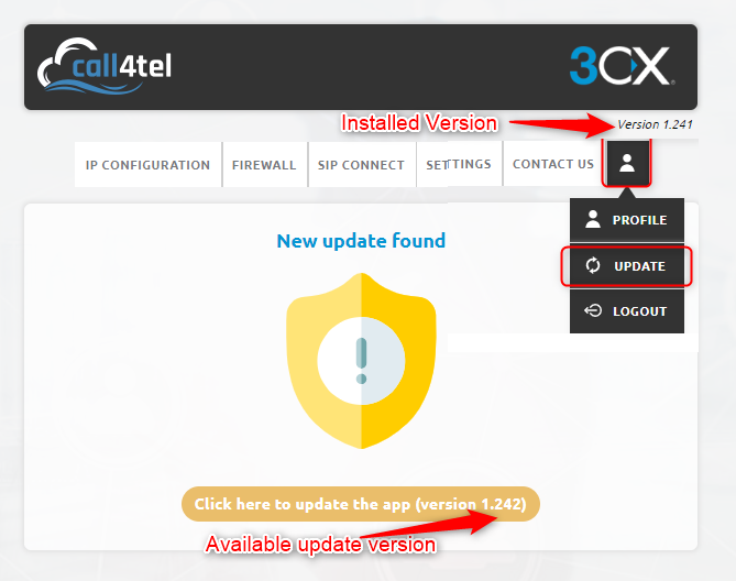 How to update your Call4tel device from the web portal.